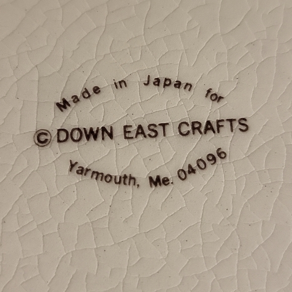 Vtg 80's Down East Crafts Black Cap Chickadee Soup Casserole Cup Bowl Stoneware - Picture 7 of 7